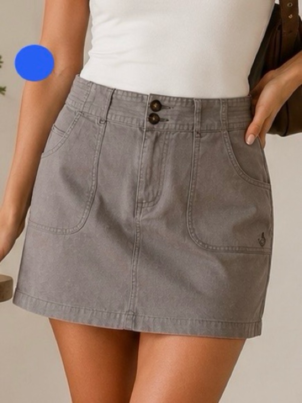 ISIS Gray Cotton Stretch Utility A-Line Skirt Women’s L Outdoor Travel Casual
